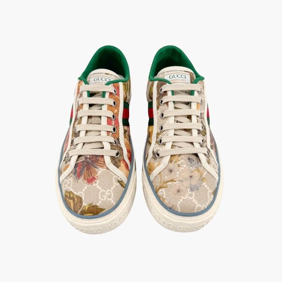 Gucci Tennis 1977 Low Top Sneakers Size 38.5 US 8.5 Beige GG Supreme Water Flora - Picture 3 of 14